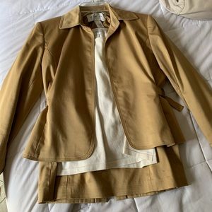 Liz Claiborne petite blazer full suit set beige